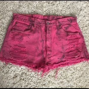 Levi’s Pink High Waisted Cropped Shorts